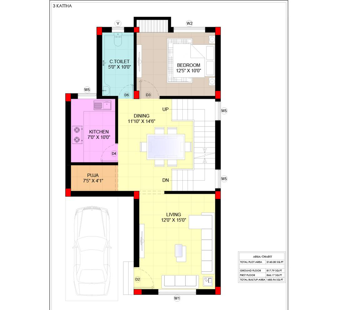 3 KATTHA GROUND FLOOR PLAN